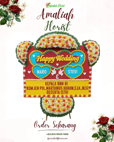 Karangan Papan Bunga Pernikahan di Matabubu